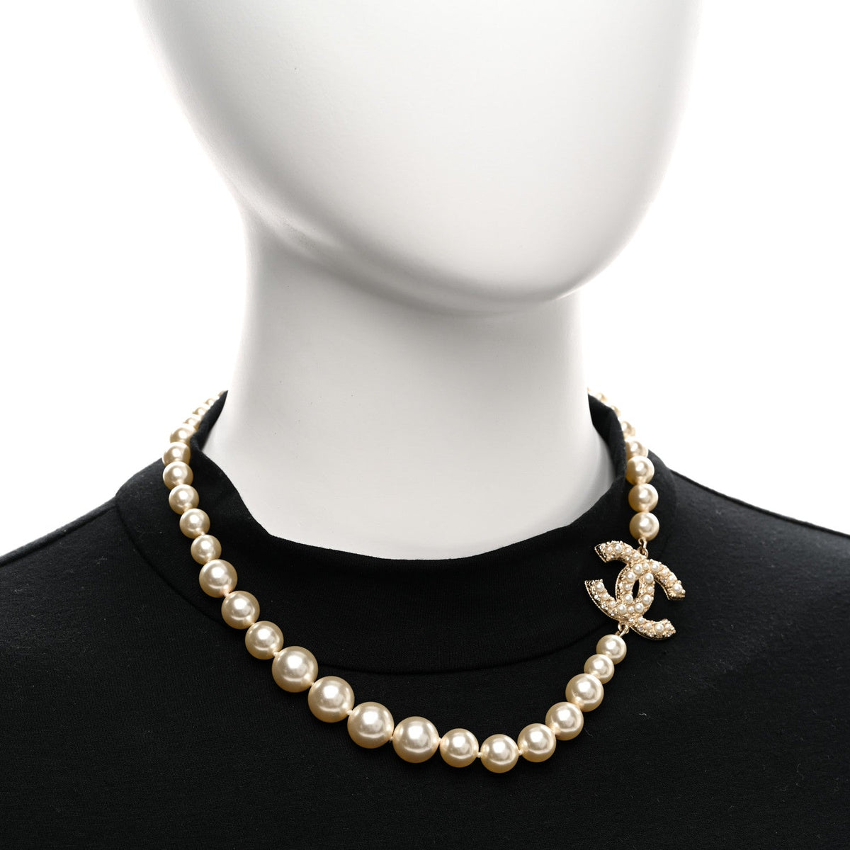 Pearl CC 100th Anniversary Necklace Light Gold