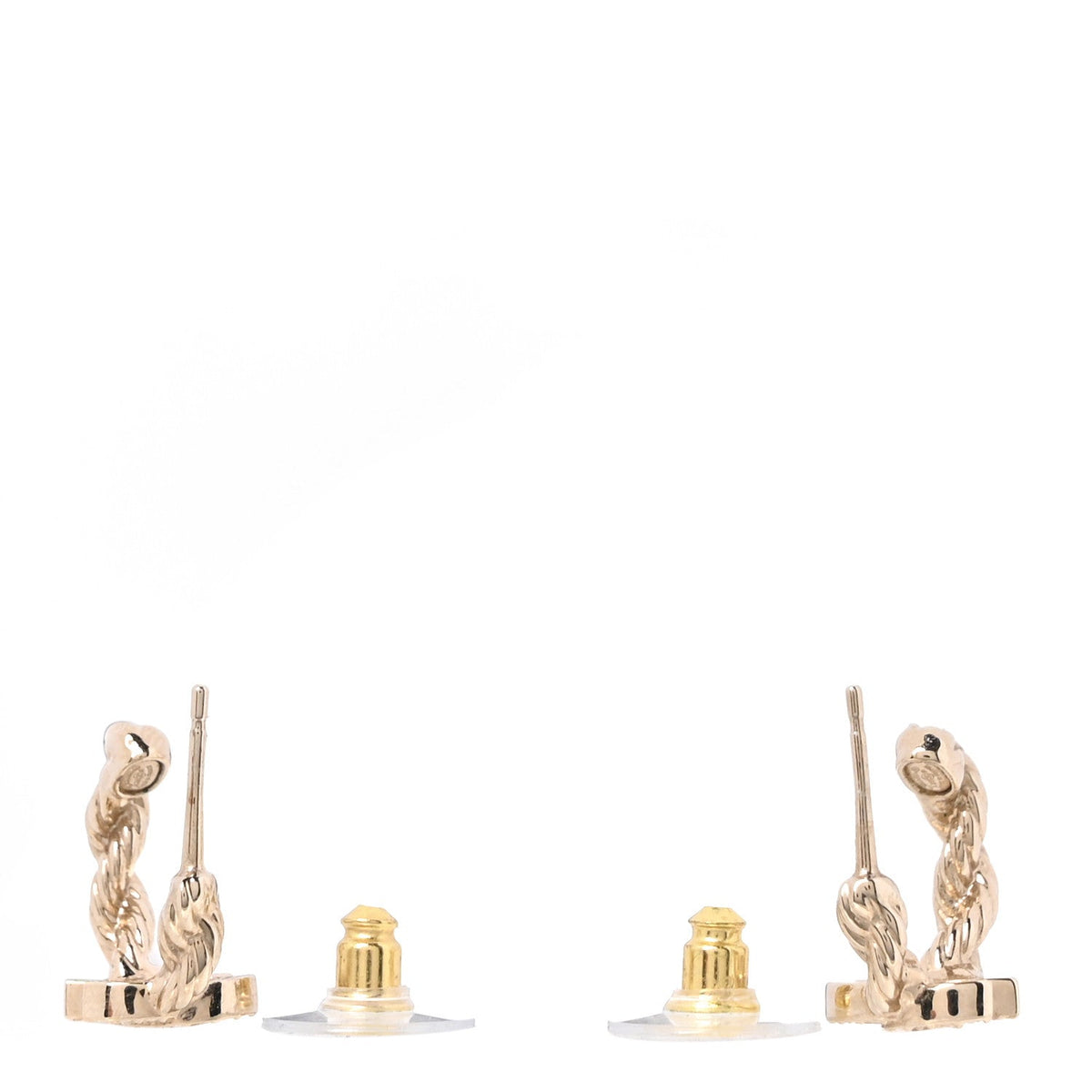 Crystal CC Hoop Earrings Gold