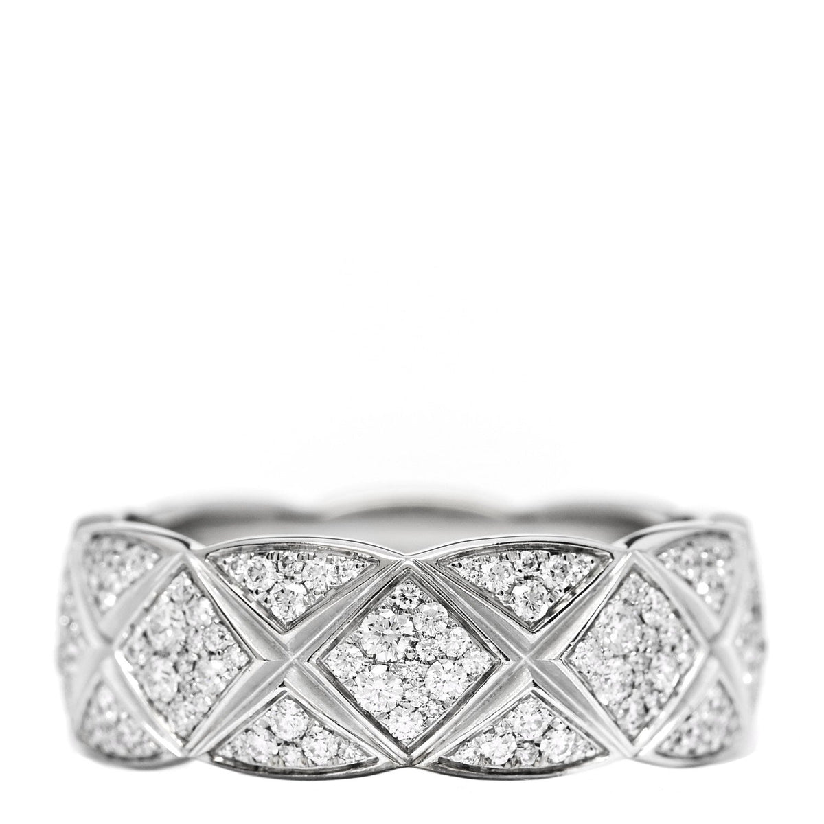 18K White Gold Diamond Small Coco Crush Pave Ring 50 5.5