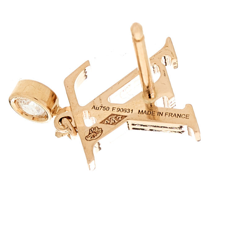18K Yellow Gold Diamond Idylle Blossom LV Stud Earrings