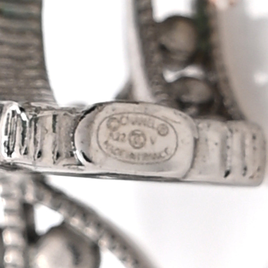 Crystal CC Drop Earrings Silver