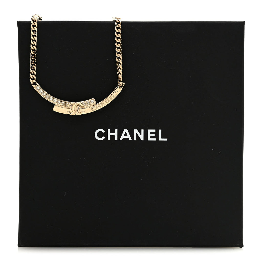 Crystal CC Choker Necklace Gold