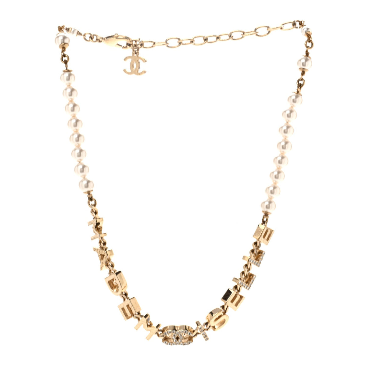 Pearl Crystal CC Mademoiselle Choker Gold Pearly White