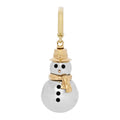 18K Yellow Pink White Gold Black Onyx Snowman Charm Pendant