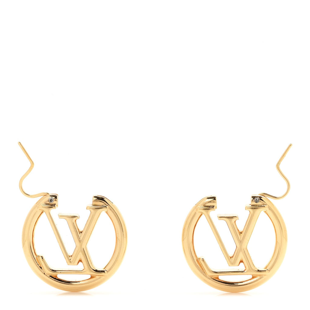 Metal Small Louise Hoop Earrings Gold
