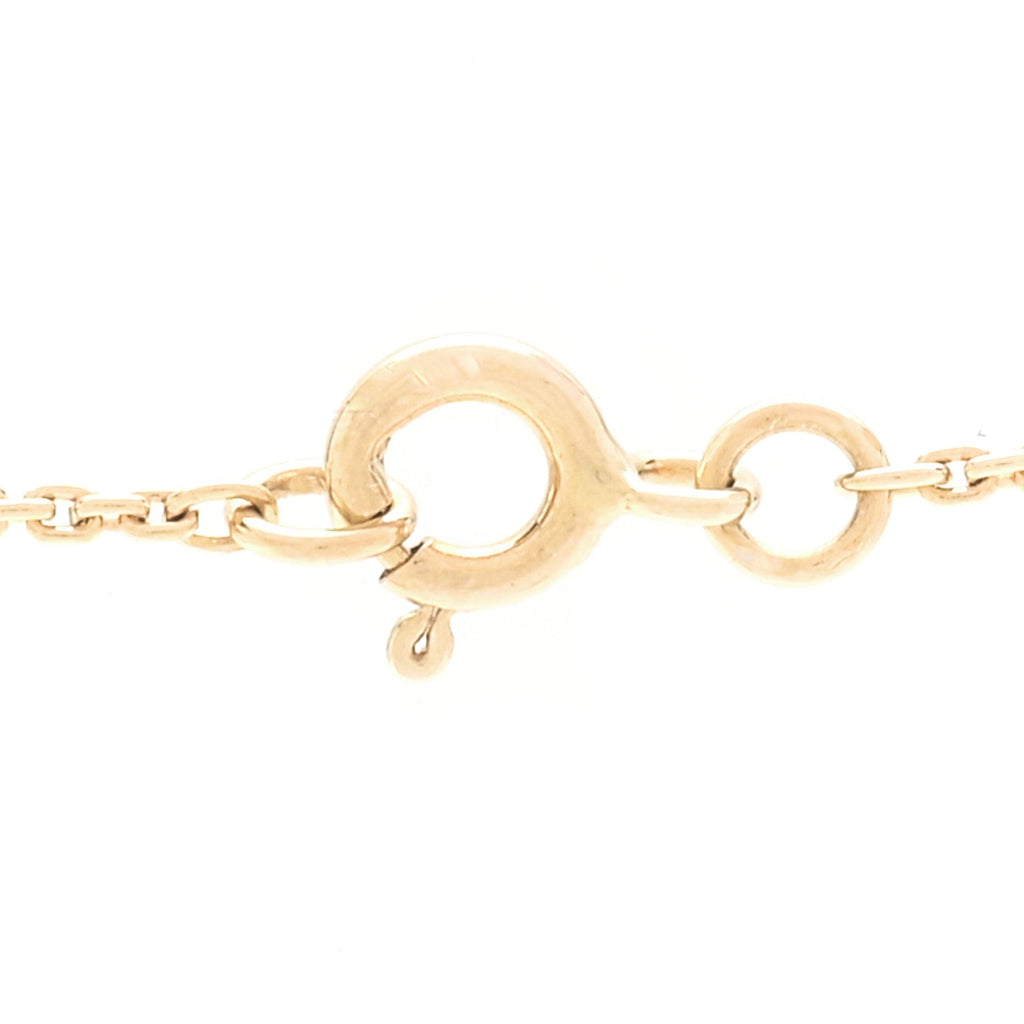 18K Yellow Gold LV Volt Upside Down Pendant Necklace
