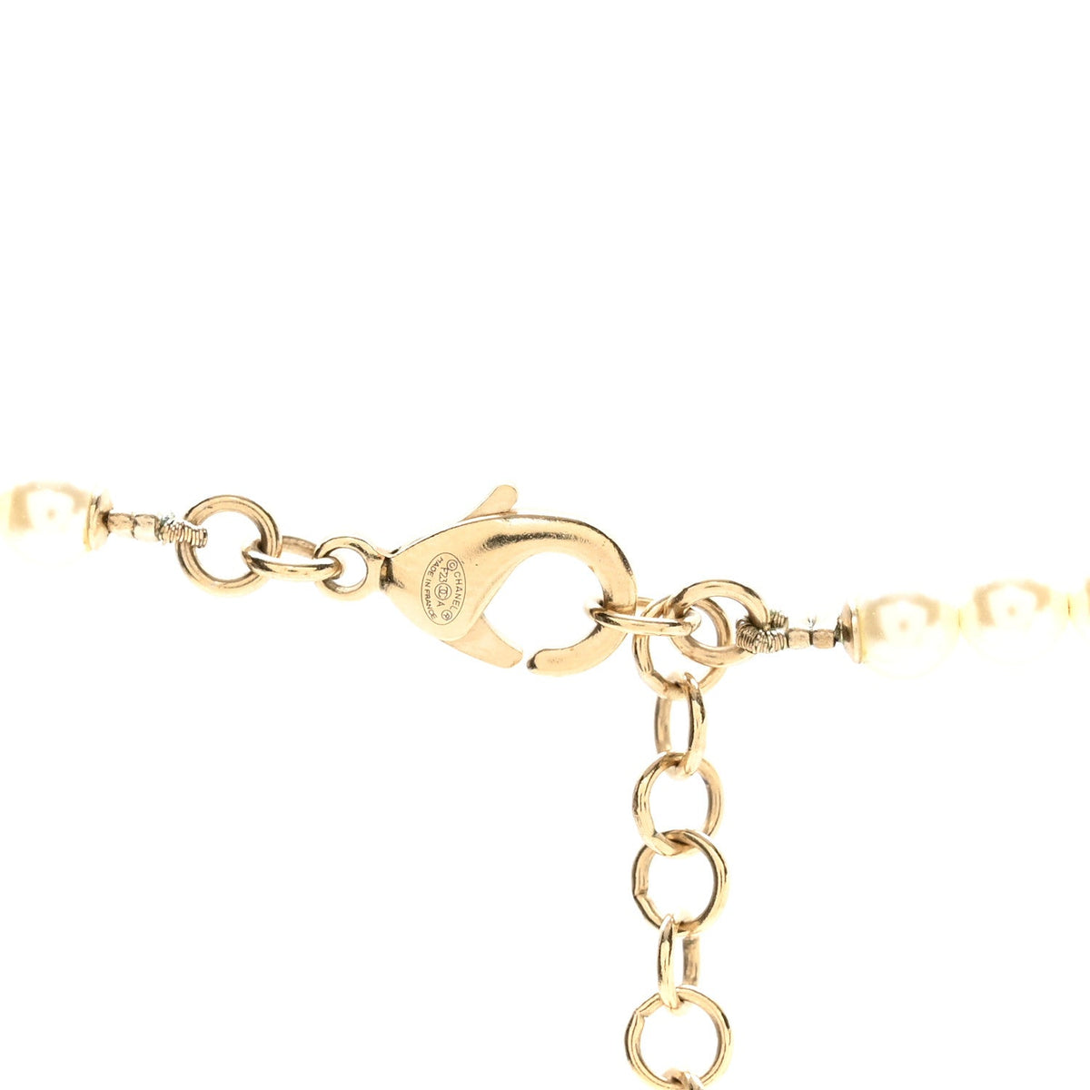 Crystal Pearl Star Logo Necklace Gold