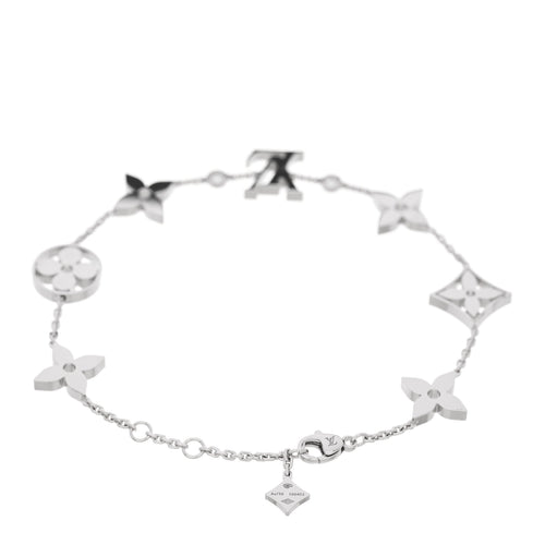 18K White Gold Diamond Idylle Blossom Monogram Bracelet