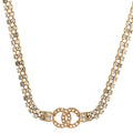 Crystal Pearl CC Choker Necklace Gold