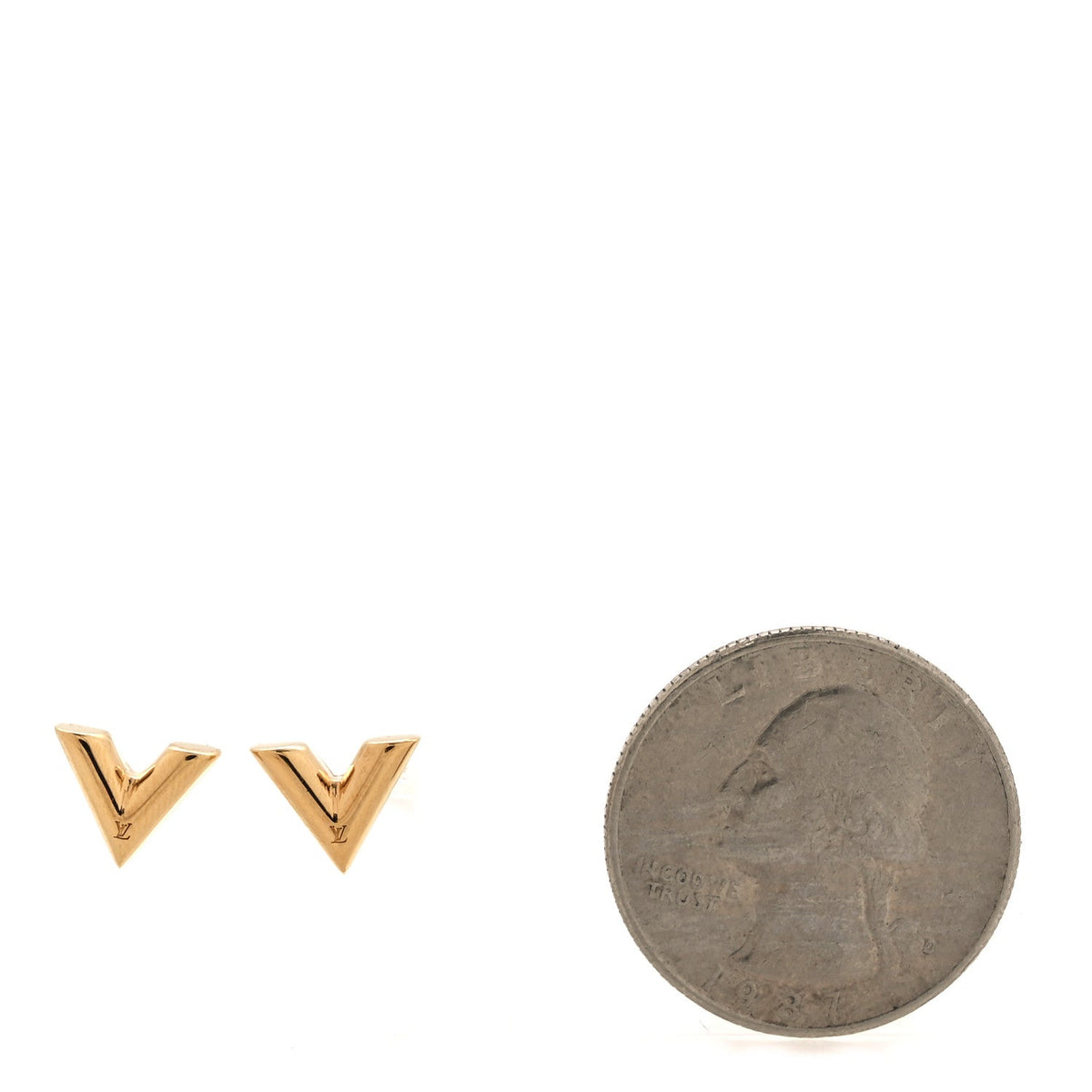 Brass Essential V Stud Earrings Gold
