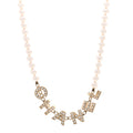 Pearl Crystal CC Logo Choker Necklace Gold