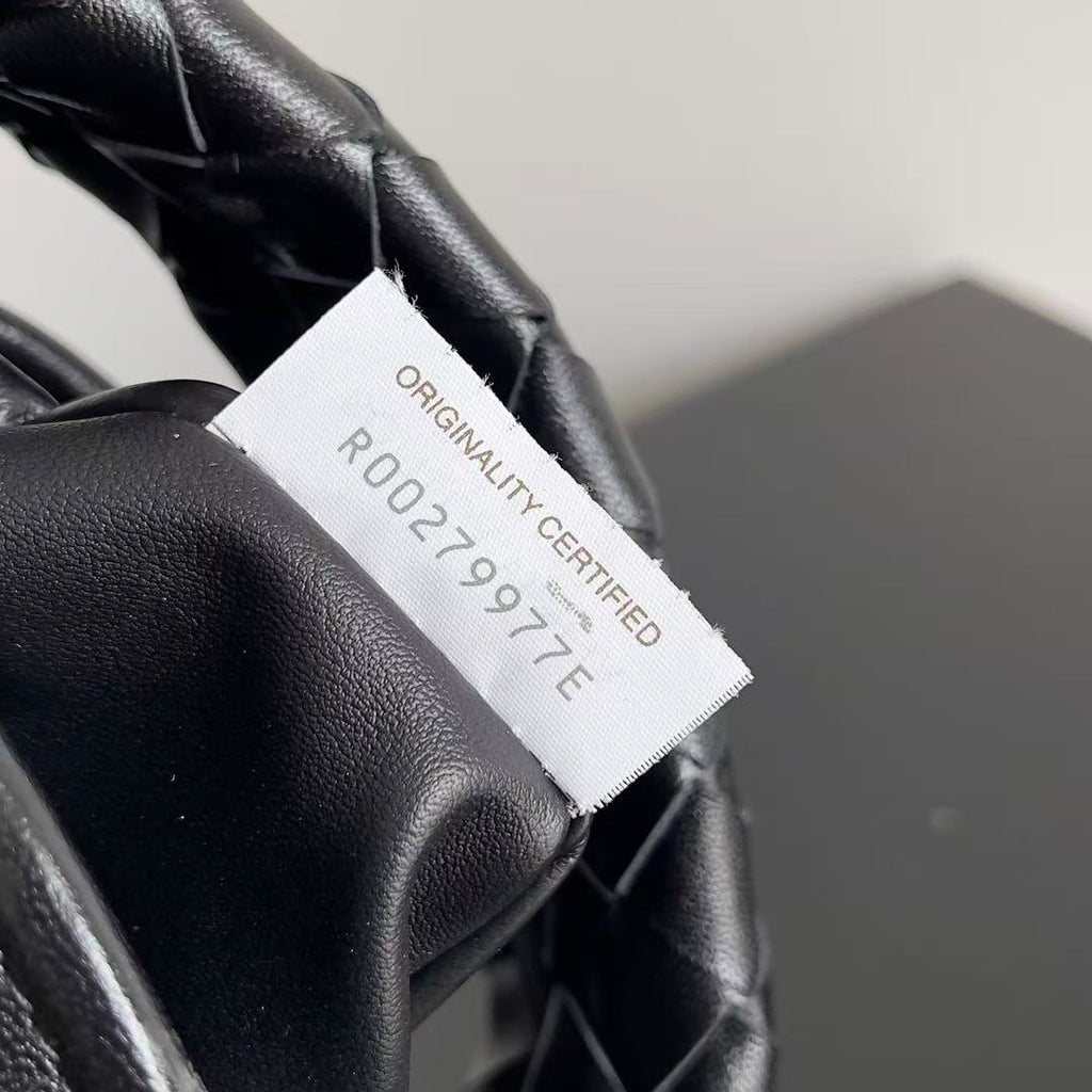 BV Mini Hop Hobo Bag Black Intrecciato Calfskin