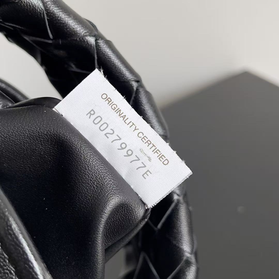 BV Mini Hop Hobo Bag Black Intrecciato Calfskin