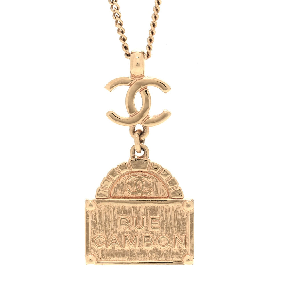 Metal CC Rue Cambon Necklace Gold