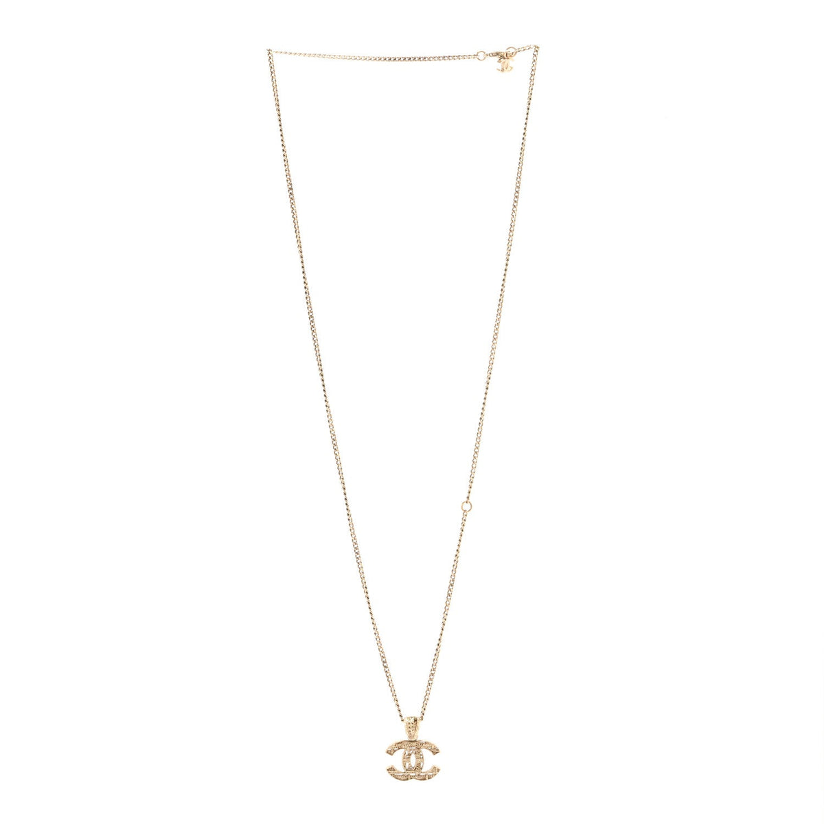 Tweed Effect CC Necklace Gold