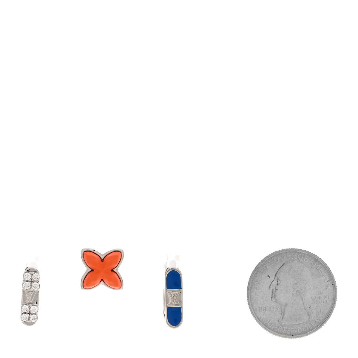 Metal Beads Earrings Set of 3 Multicolor