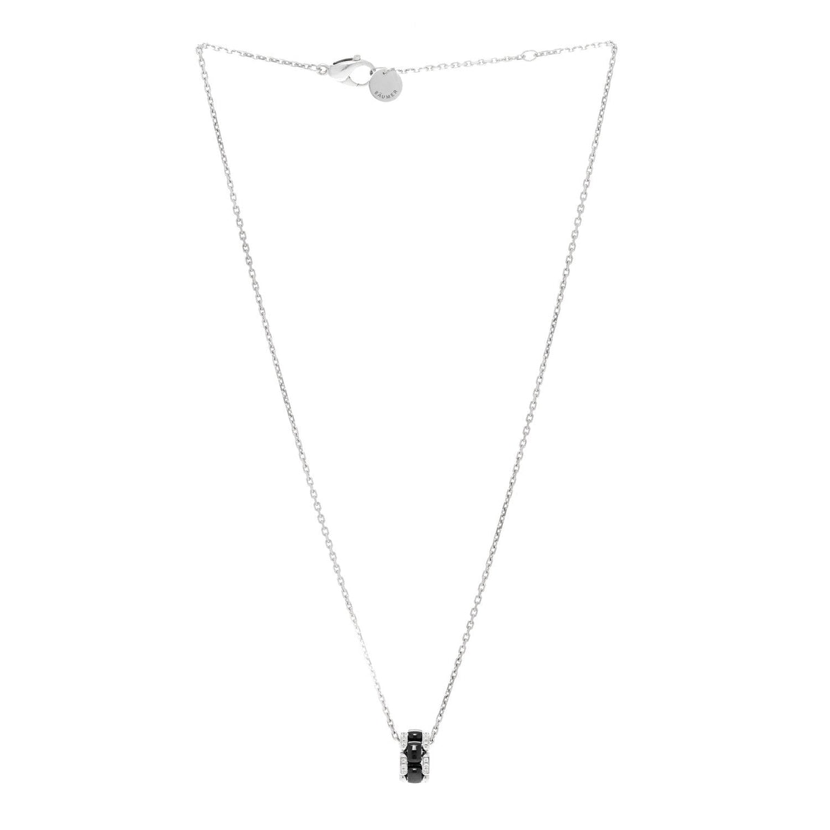 18K White Gold Diamond Ceramic Ultra Necklace Black