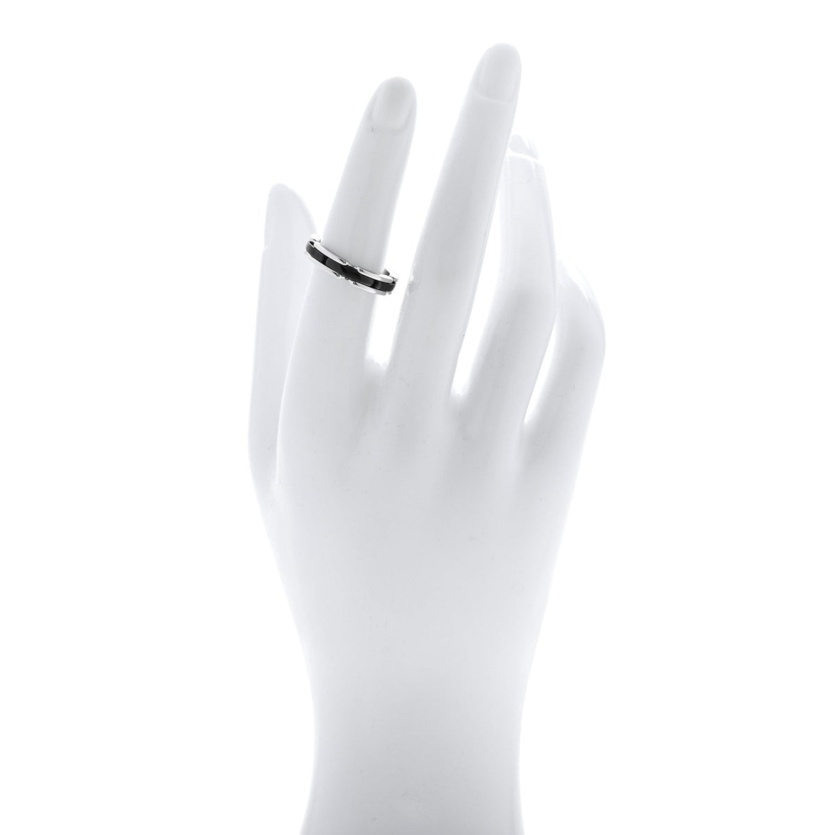 18K White Gold Black Ceramic Small Ultra Ring 59 8.75