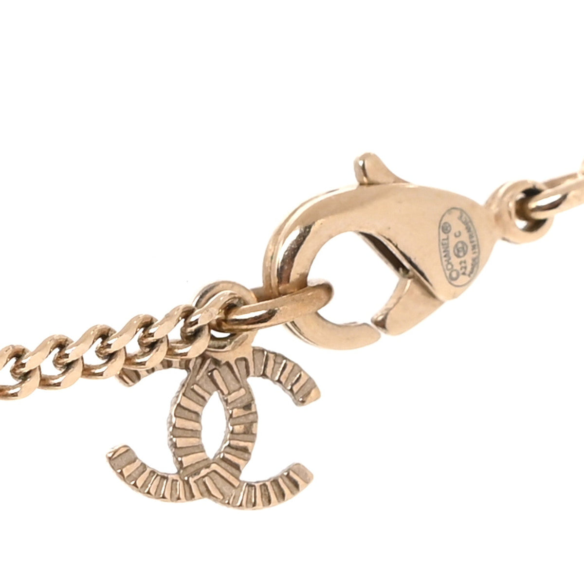 Crystal CC Pendant Necklace Gold