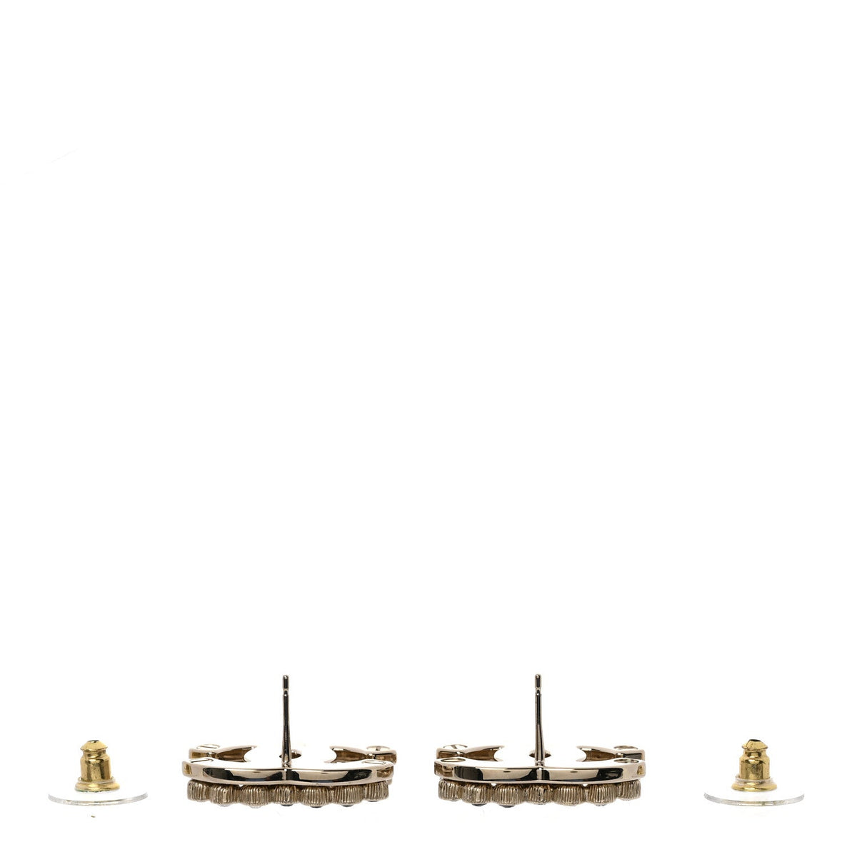 Crystal CC Earrings Black Gold