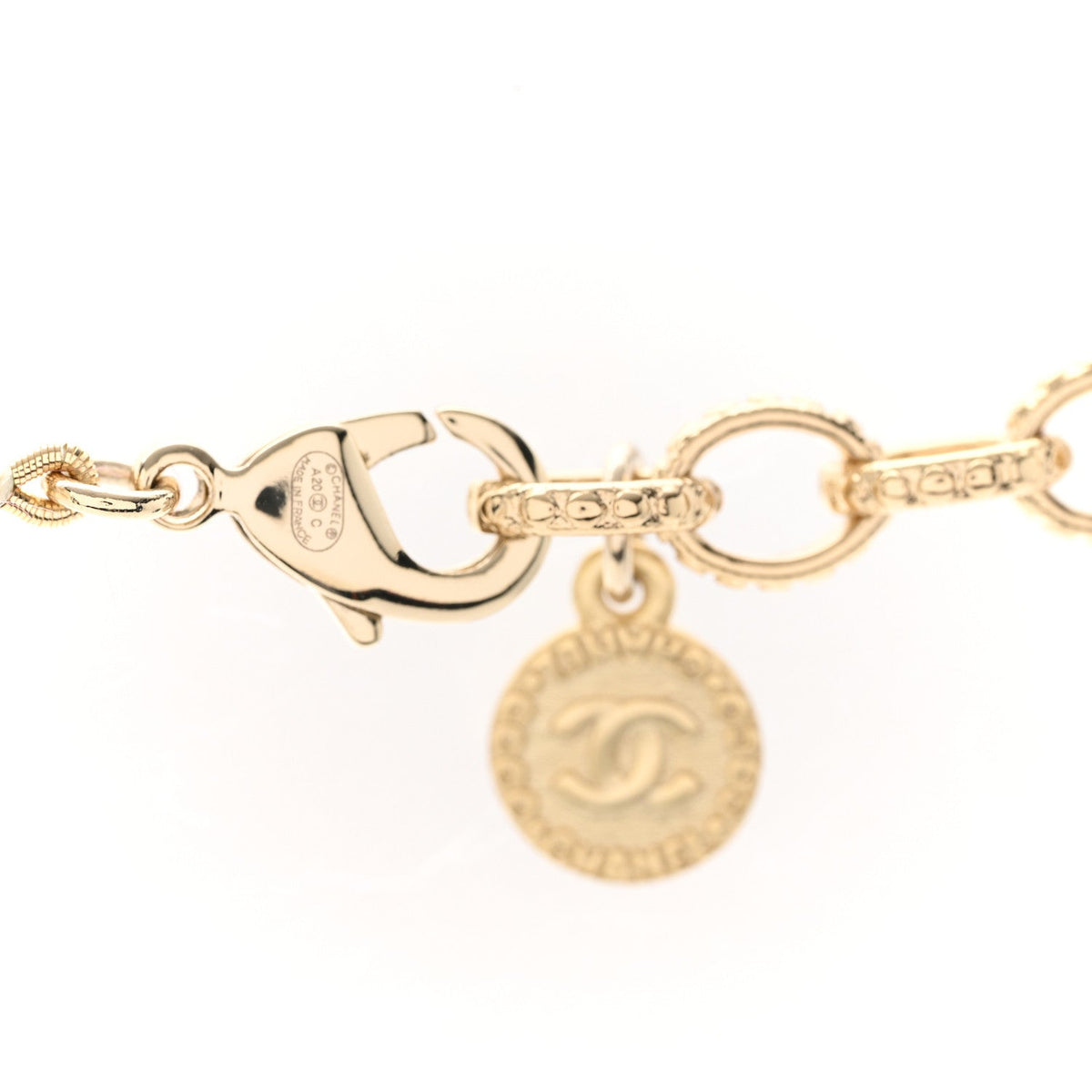 Pearl CC 100th Anniversary Necklace Light Gold
