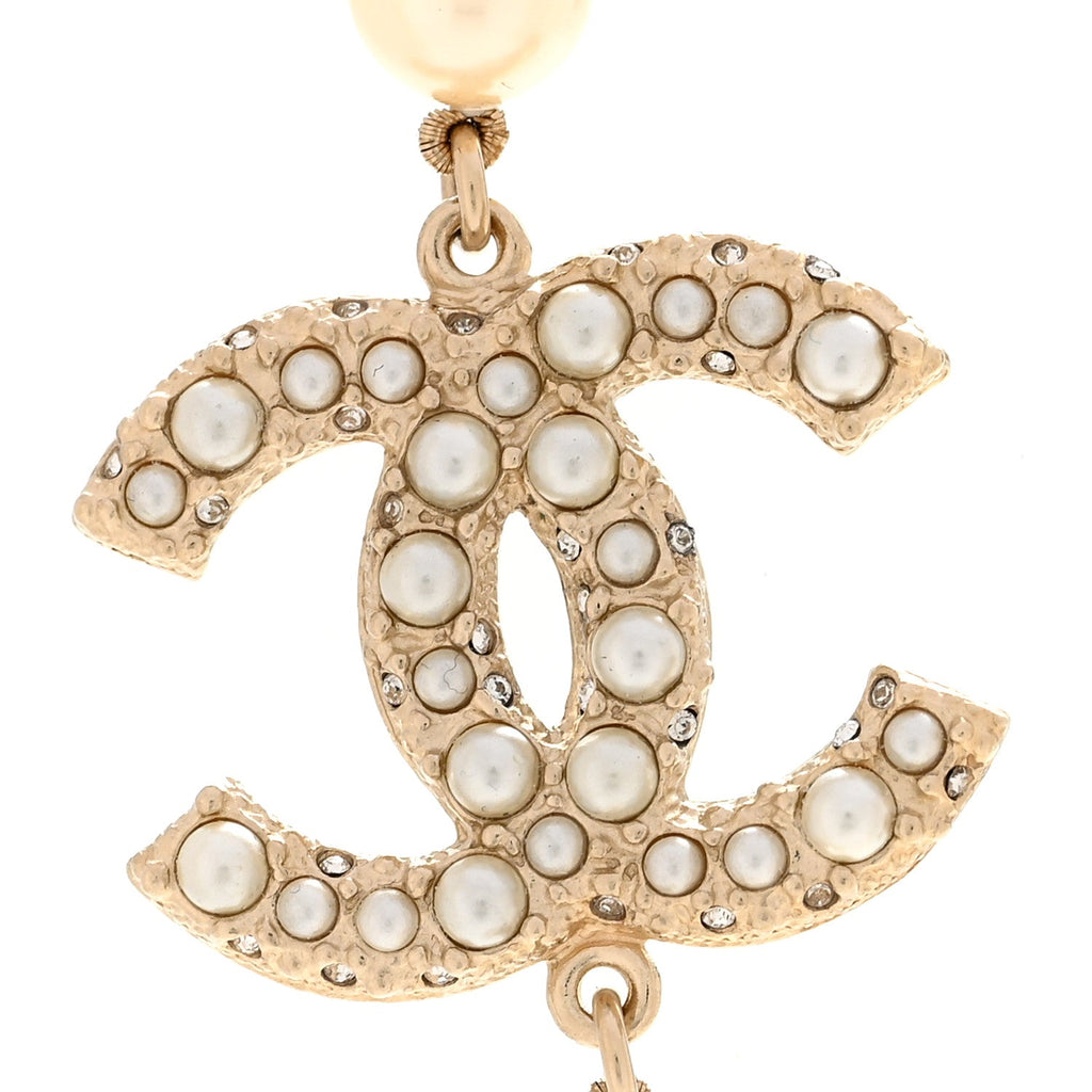 Pearl CC 100th Anniversary Necklace Light Gold