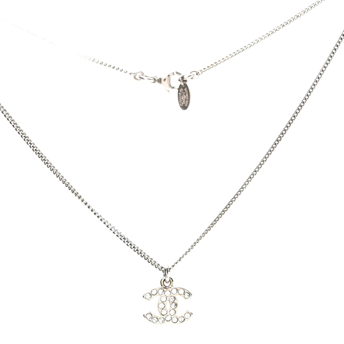 Crystal Timeless CC Necklace Silver