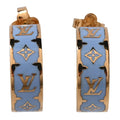 Enamel Nanogram Earrings Gold Blue