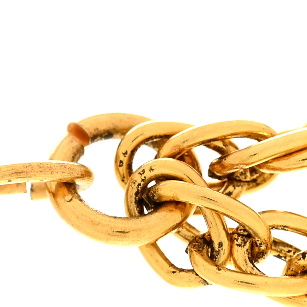 Gripoix Chicklet Sautoir Necklace Gold Red