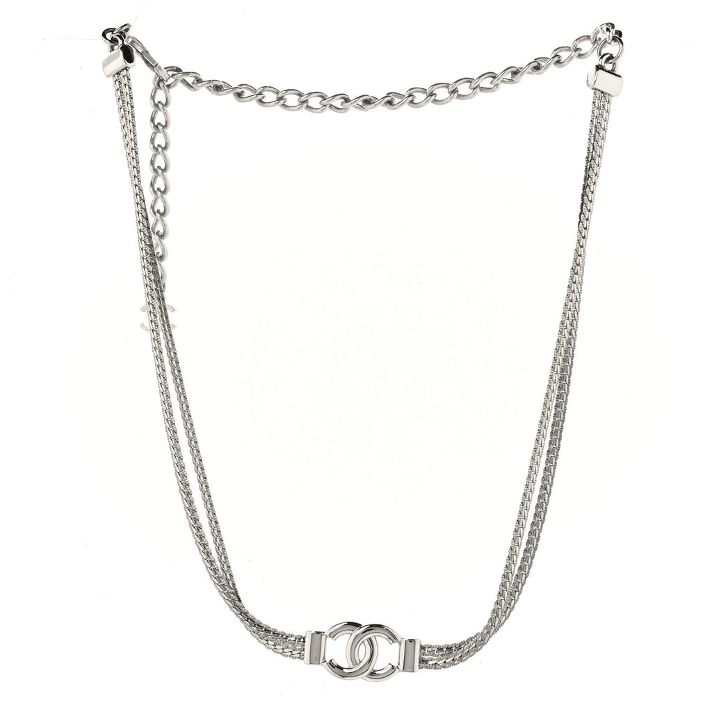 Metal Chain CC Choker Silver