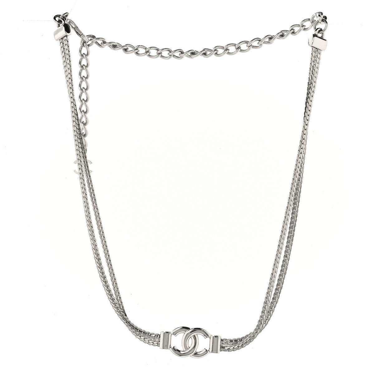 Metal Chain CC Choker Silver