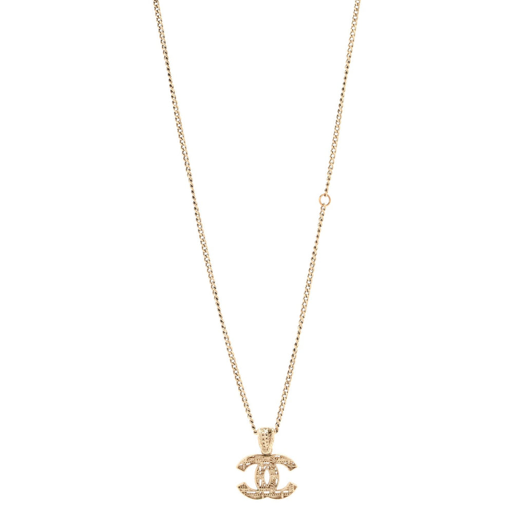 Tweed Effect CC Necklace Gold