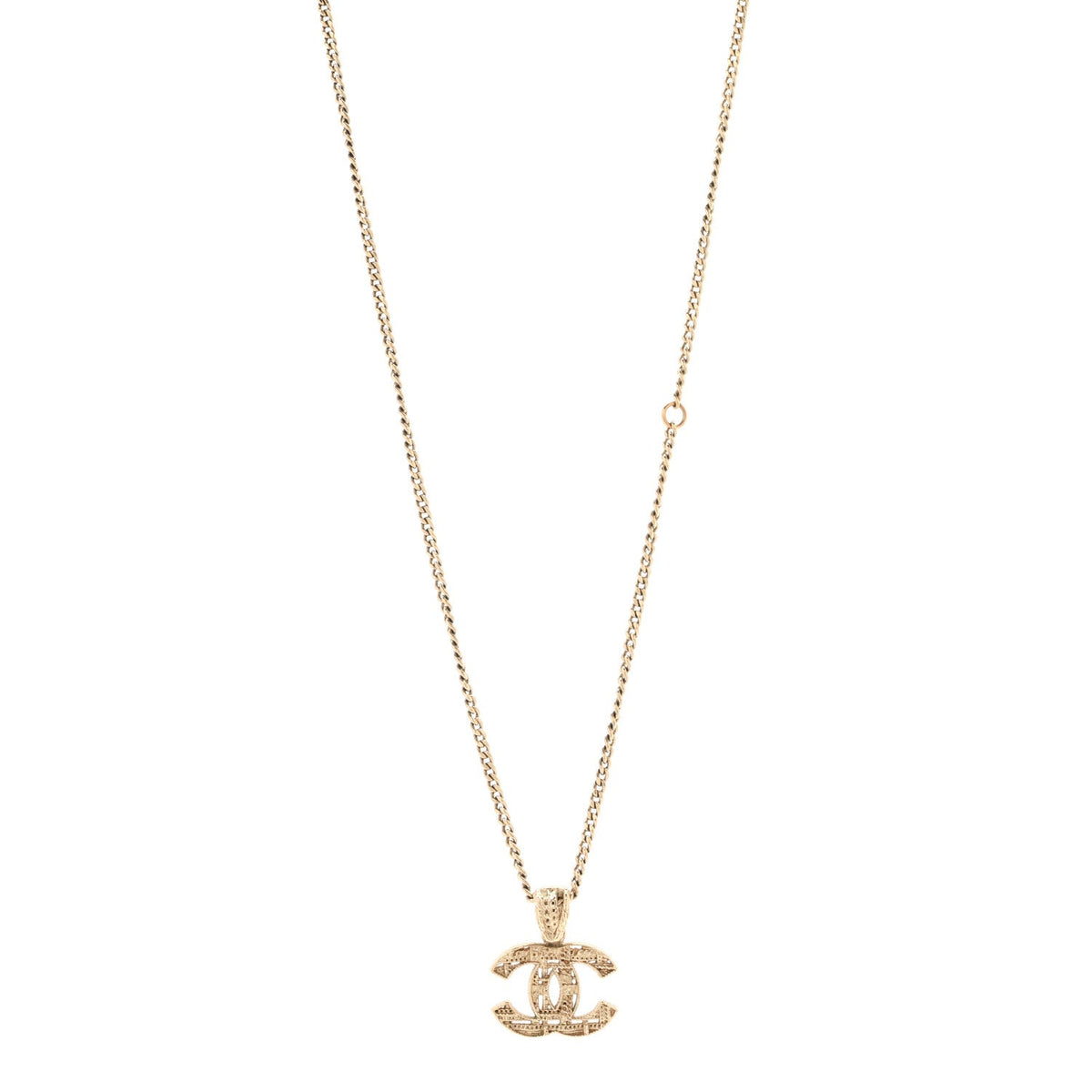 Tweed Effect CC Necklace Gold