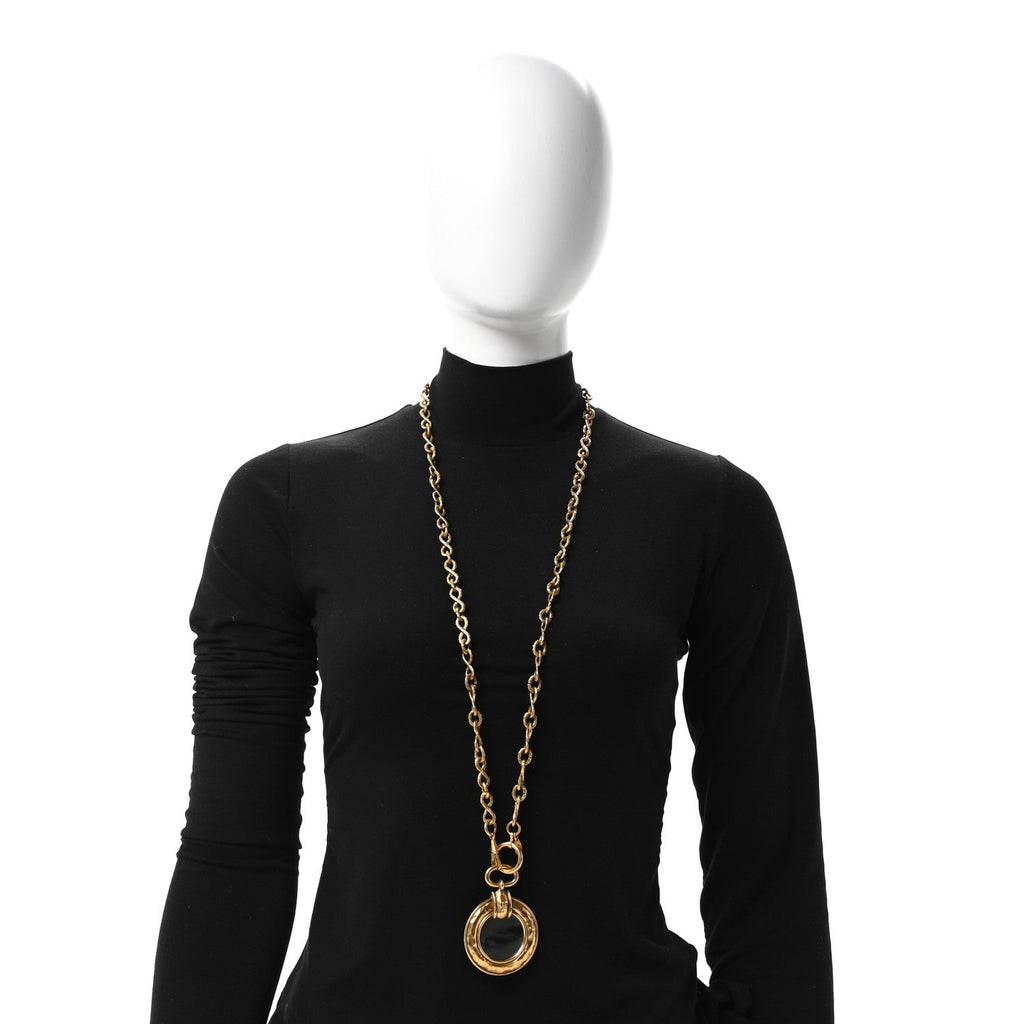 Loupe Magnifying Glass Necklace Gold
