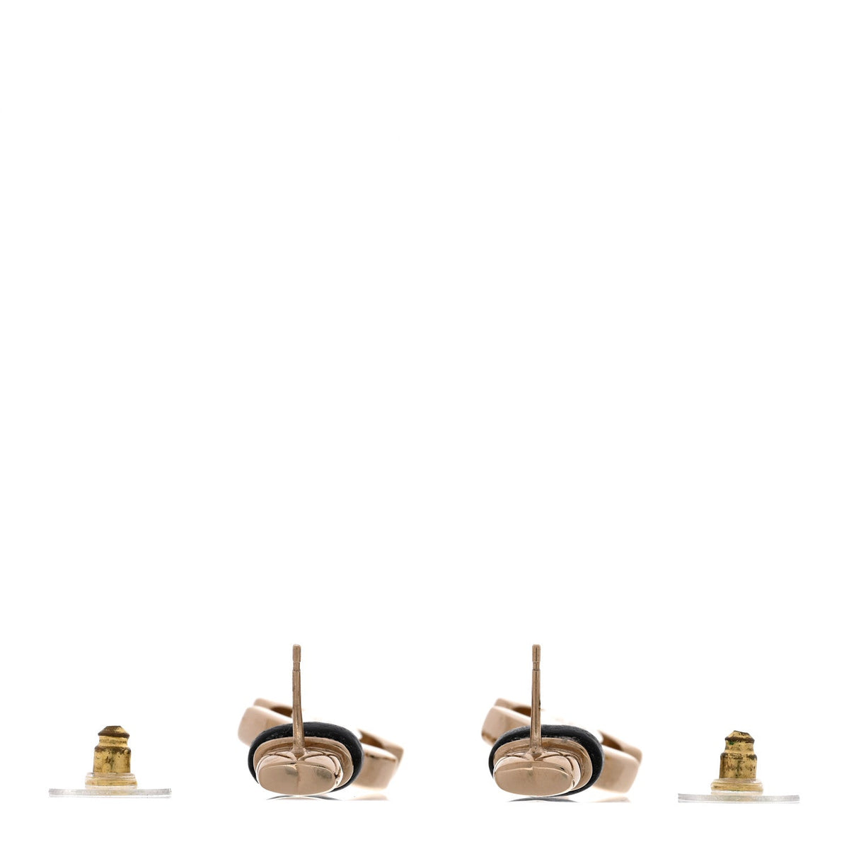 Lambskin CC Turnlock Drop Earrings Gold Black