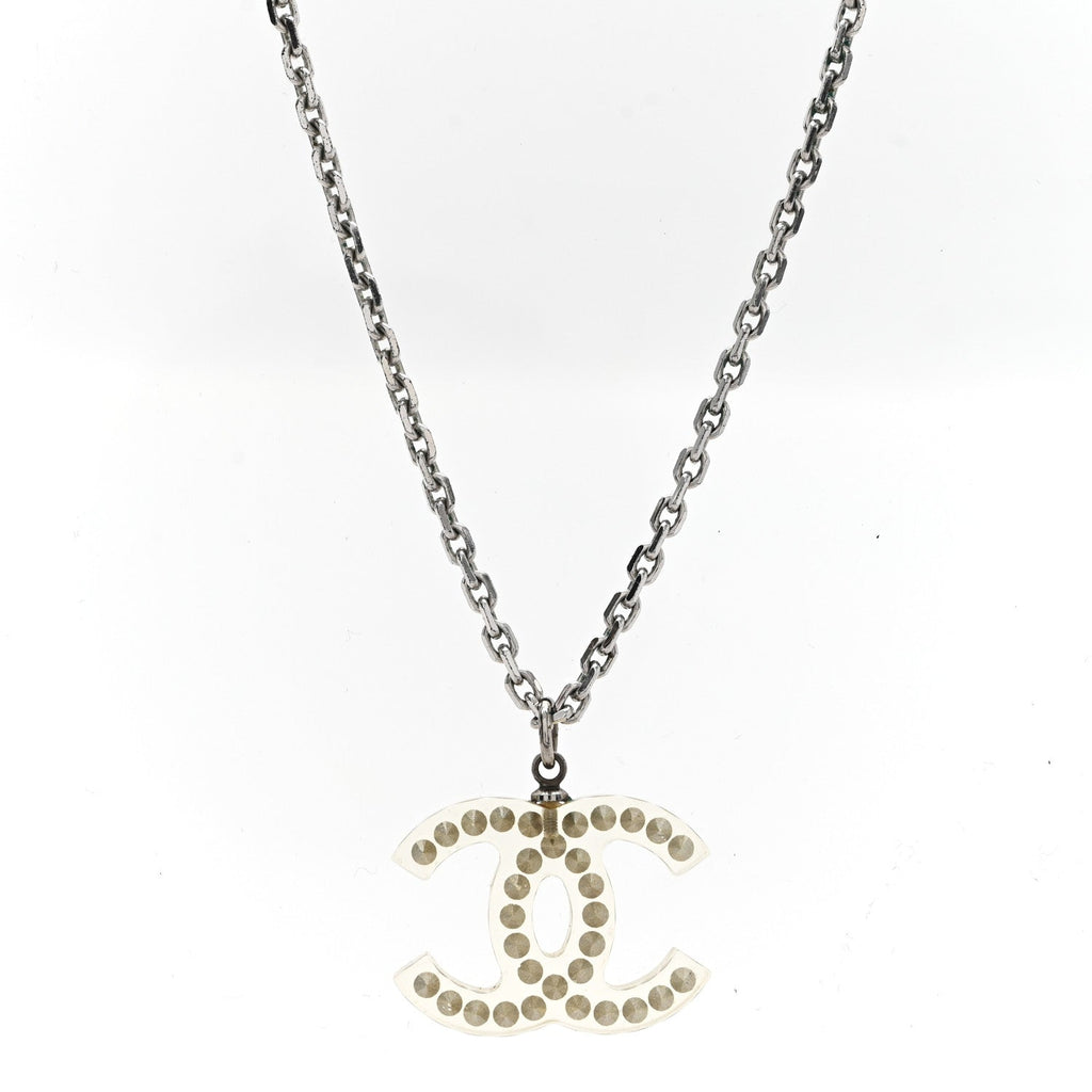 Crystal CC Necklace Silver