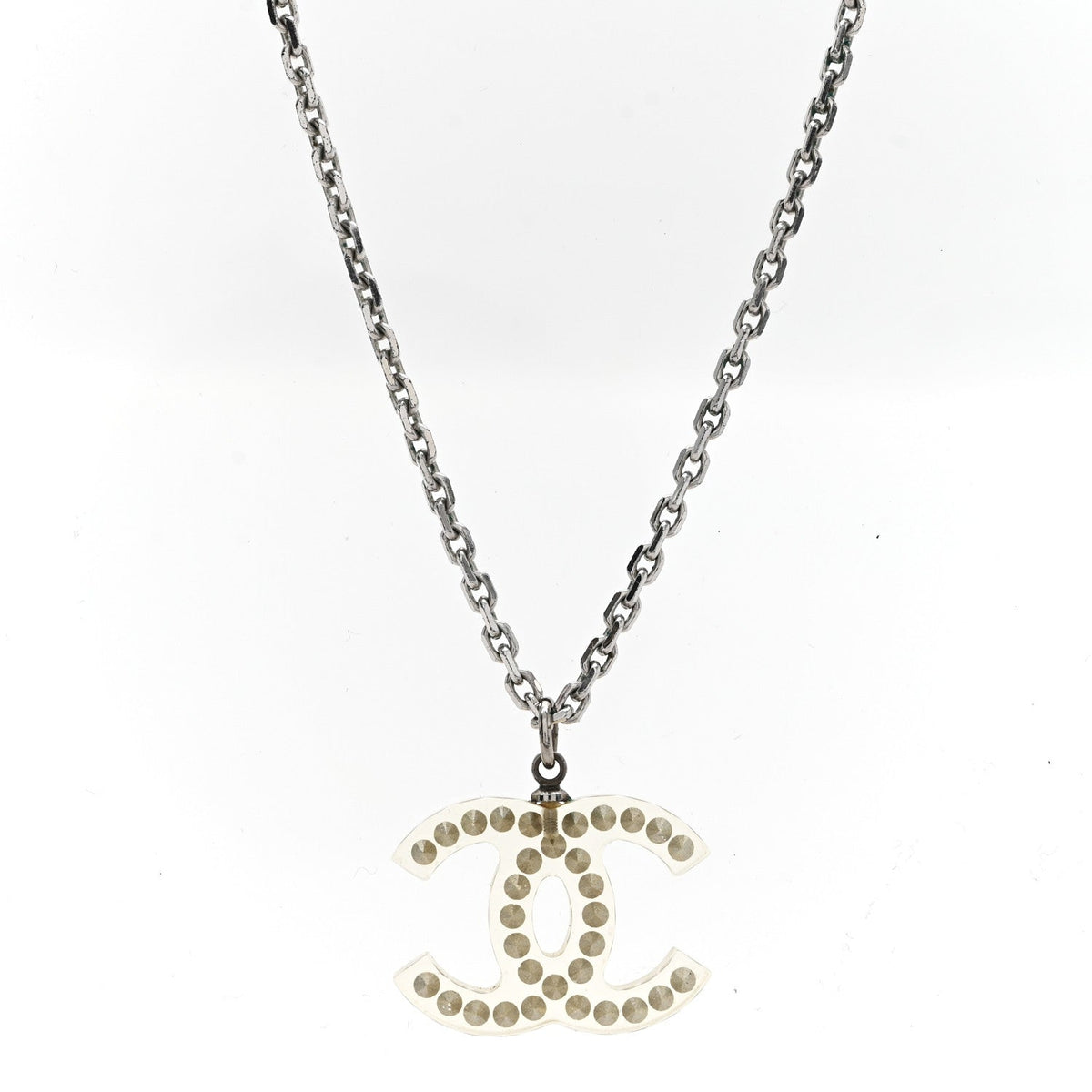 Crystal CC Necklace Silver