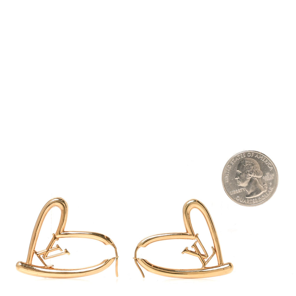 Metal Fall In Love Hoop Earrings GM Gold