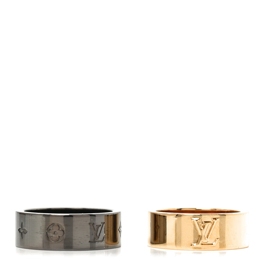 Metal LV Instinct Set of 2 Rings M 63 10.25 Silver Gold