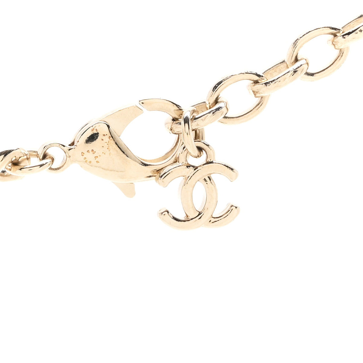 Metal Resin Crystal Chain Logo Necklace Gold Black