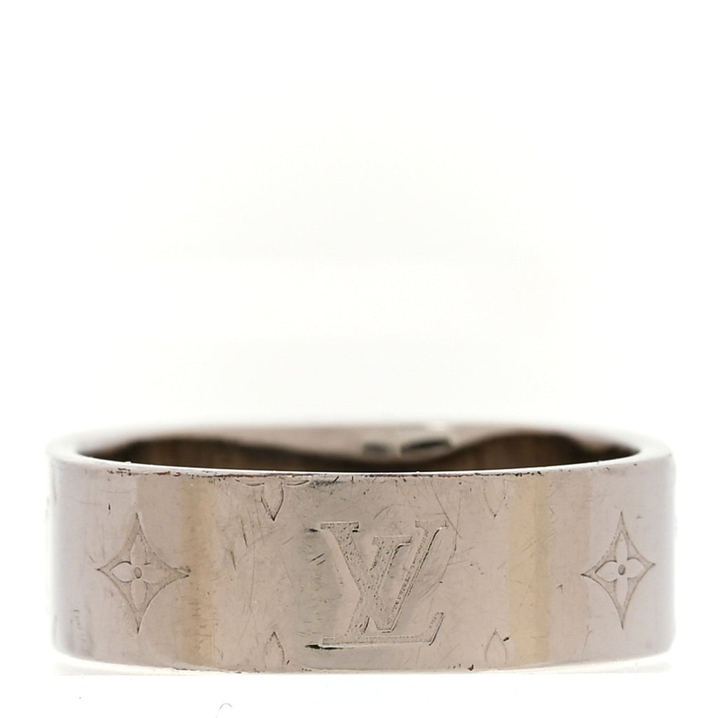 Brass Monogram Engraved Nanogram Ring S Palladium