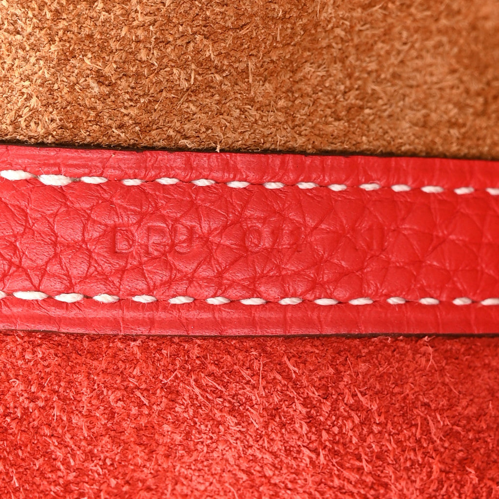 Taurillon Clemence Casaque Picotin Lock 18 PM Gold Rouge De Coeur