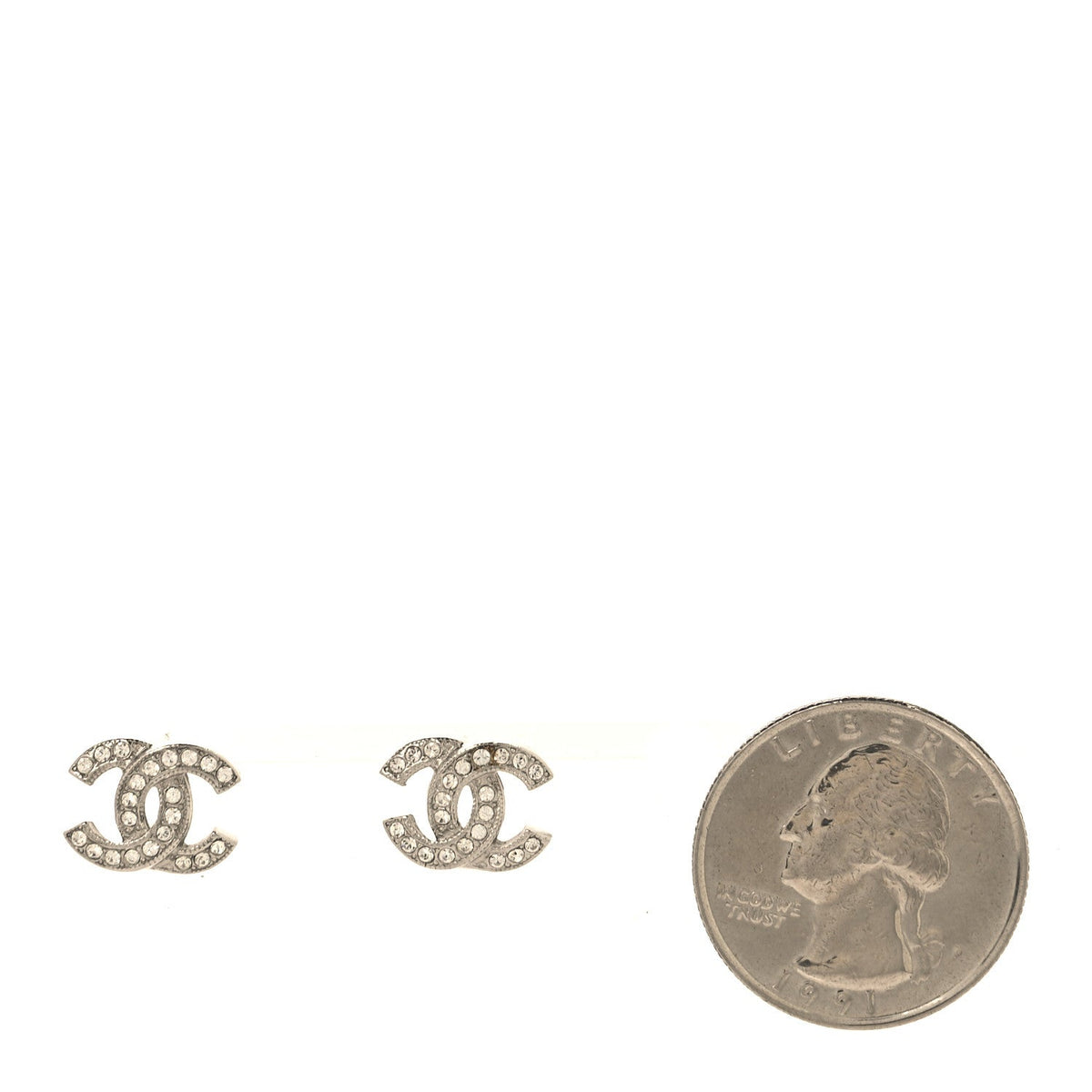 Crystal CC Earrings Silver