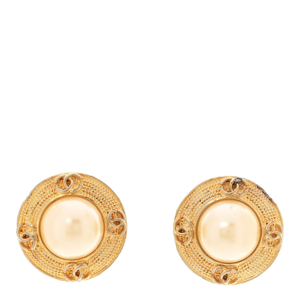 Pearl Clip On Earrings Gold