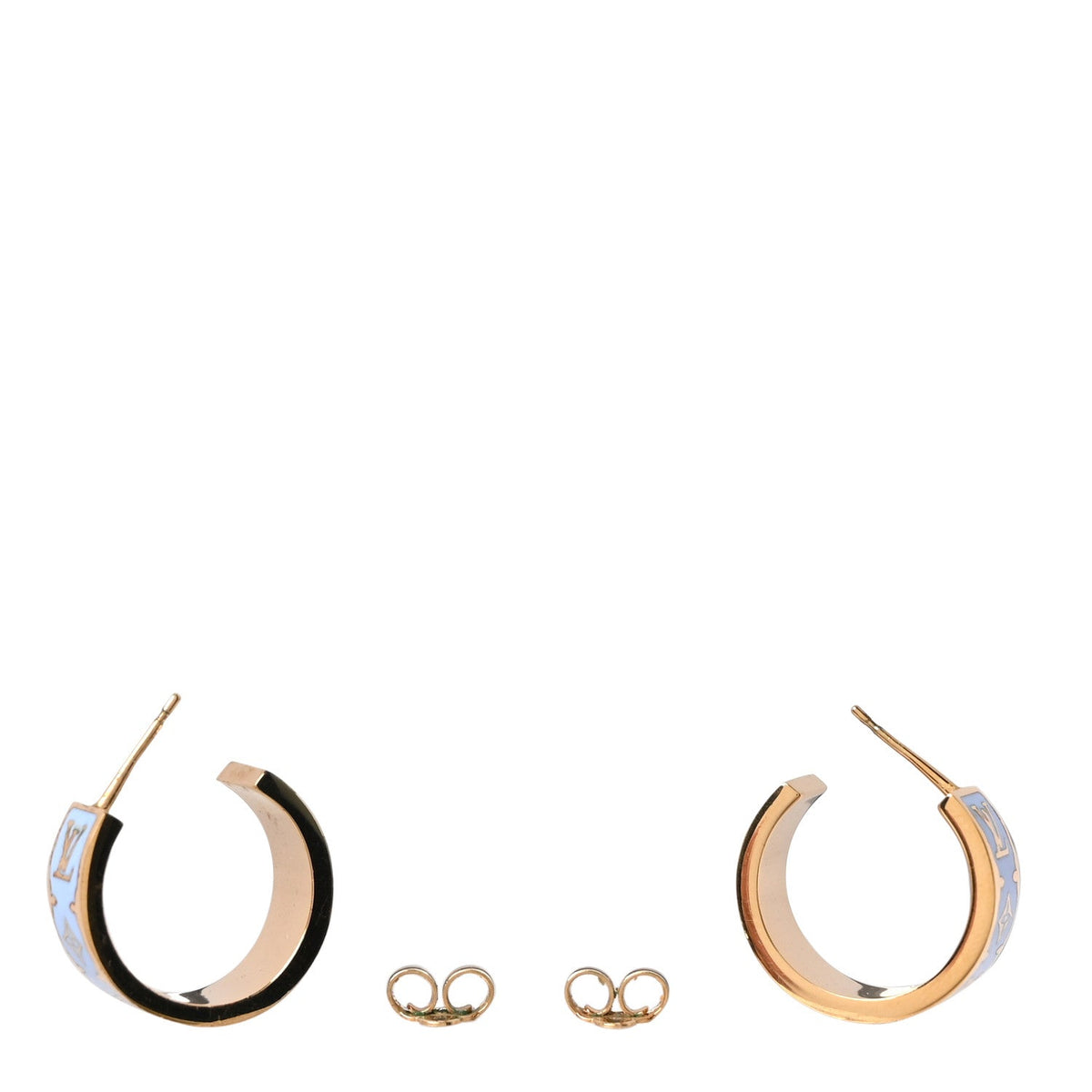 Enamel Nanogram Earrings Gold Blue