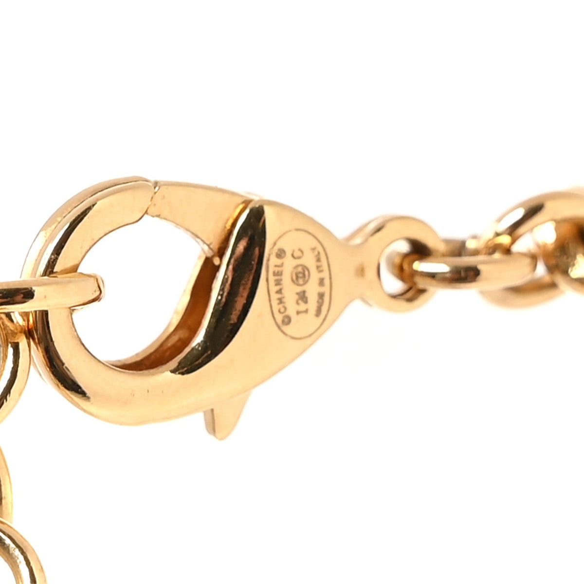 Metal Resin CC Star Chain Logo Necklace Gold Black