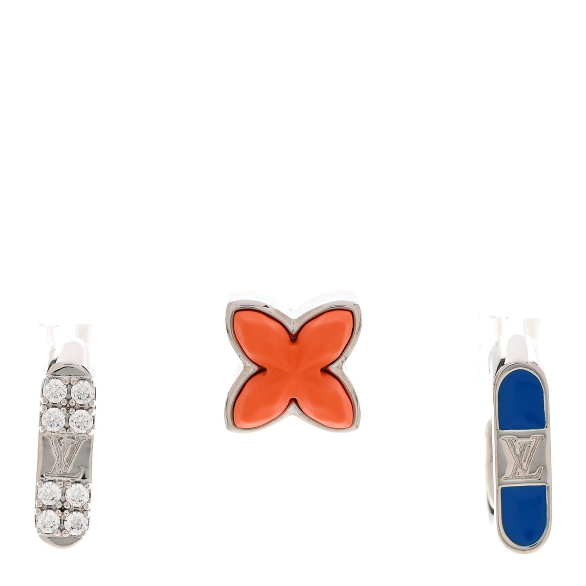 Metal Beads Earrings Set of 3 Multicolor