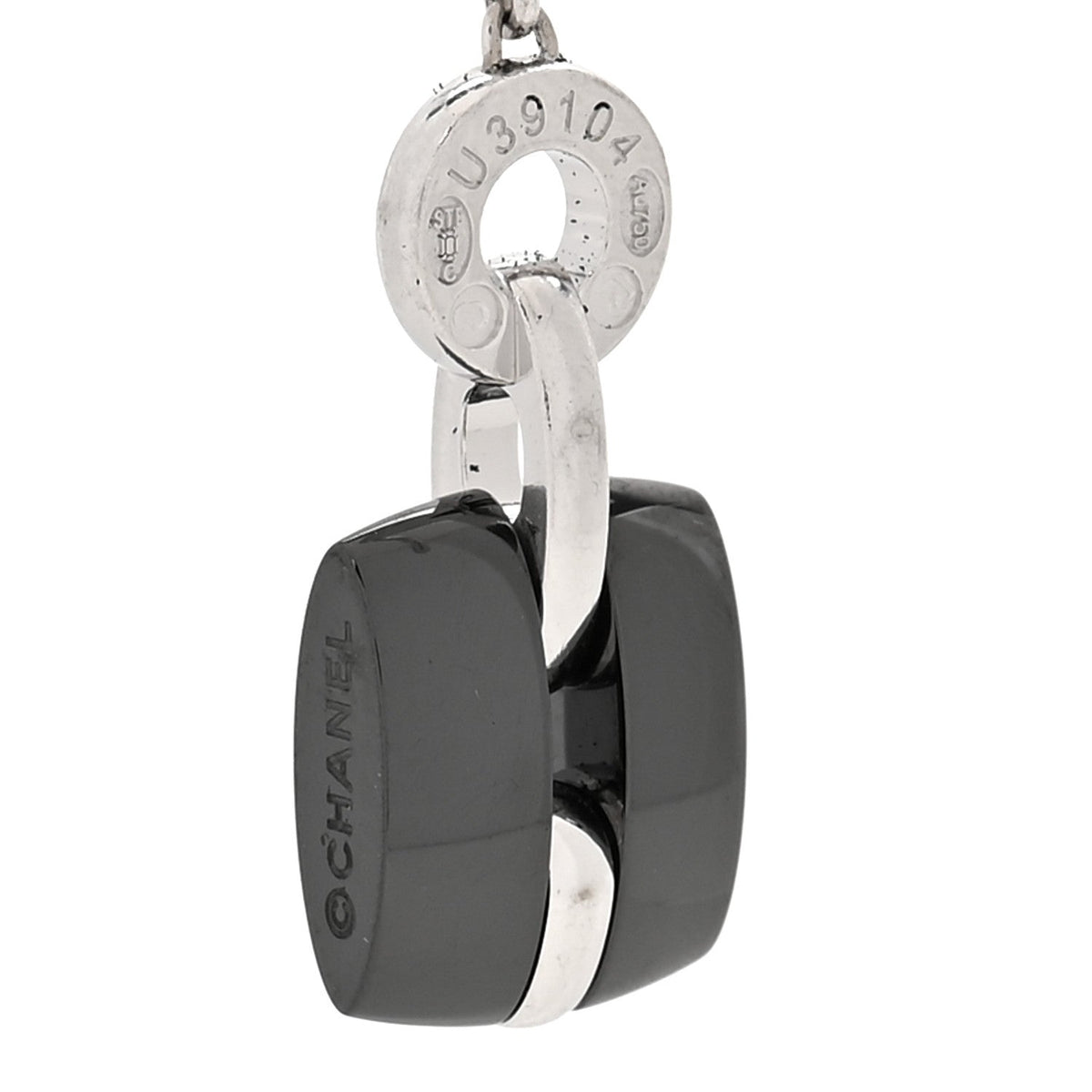 18K White Gold Diamond Ceramic Ultra Drop Earrings Black