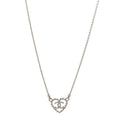 Crystal CC Heart Necklace Silver