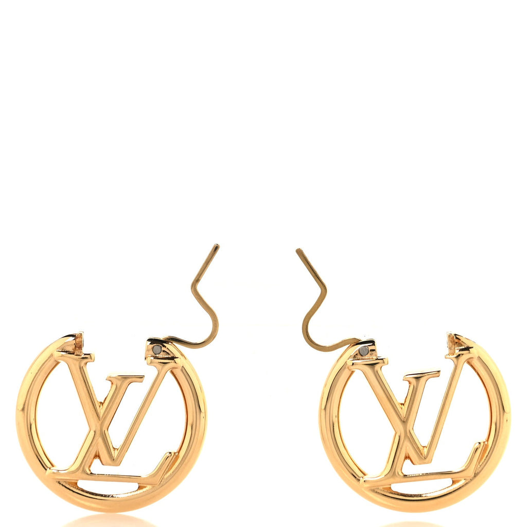 Metal Small Louise Hoop Earrings Gold